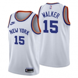 New York Knicks 15 Kemba Walker Releases Classic Edition NBA 75th Anniversary jersey White