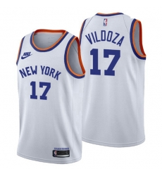 New York Knicks 17 Luca Vildoza Releases Classic Edition NBA 75th Anniversary jersey White