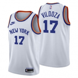 New York Knicks 17 Luca Vildoza Releases Classic Edition NBA 75th Anniversary jersey White