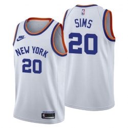 New York Knicks 20 Jericho Sims Releases Classic Edition NBA 75th Anniversary jersey White
