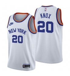 New York Knicks 20 Kevin Knox Releases Classic Edition NBA 75th Anniversary jersey White