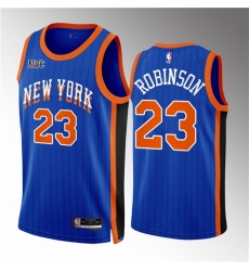 New York Knicks 23 Mitchell Robinson Blue 2023 24 City Edition Stitched Basketball Jersey
