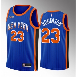 New York Knicks 23 Mitchell Robinson Blue 2023 24 City Edition Stitched Basketball Jersey