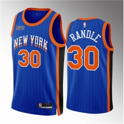 New York Knicks 30 Julius Randle Blue 2023 24 City Edition Stitched Basketball Jersey