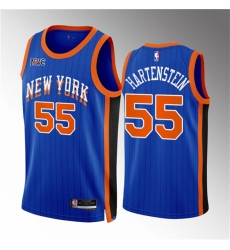 New York Knicks 55 Isaiah Hartenstein Blue 2023 24 City Edition Stitched Basketball Jersey