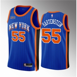New York Knicks 55 Isaiah Hartenstein Blue 2023 24 City Edition Stitched Basketball Jersey