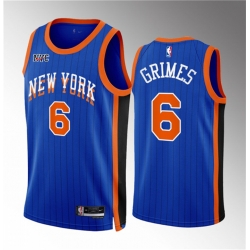 New York Knicks 6 Quentin Grimes Blue 2023 24 City Edition Stitched Basketball Jersey