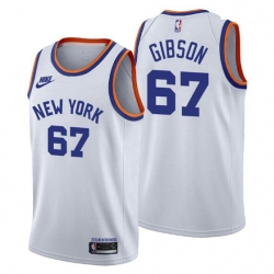 New York Knicks 67 Taj Gibson Releases Classic Edition NBA 75th Anniversary jersey White
