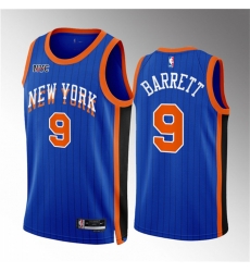New York Knicks 9 RJ Barrett Blue 2023 24 City Edition Stitched Basketball Jersey New York Knicks 9 RJ Barrett Blue 2023 24 City Edition Stitched Basketball Jersey