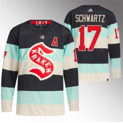 Seattle Kraken 17 Jaden Schwartz 2024 Deep Sea Blue Winter Classic Stitched Jersey