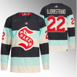 Seattle Kraken 22 Oliver Bjorkstrand 2024 Deep Sea Blue Winter Classic Stitched Jersey