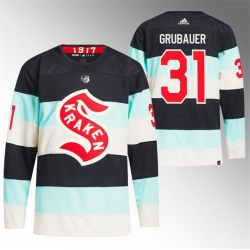 Seattle Kraken 31 Philipp Grubauer 2024 Deep Sea Blue Winter Classic Stitched Jersey