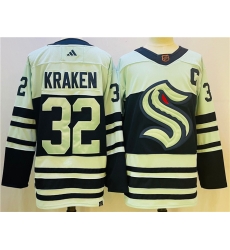 Seattle Kraken 32 Seattle Kraken Ice Blue 2022 23 Reverse Retro Stitched Jersey