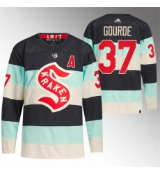 Seattle Kraken 37 Yanni Gourde 2024 Deep Sea Blue Winter Classic Stitched Jersey