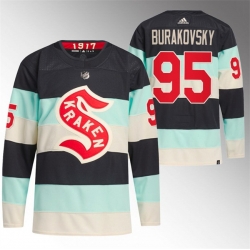 Seattle Kraken 95 Andre Burakovsky 2024 Deep Sea Blue Winter Classic Stitched Jersey