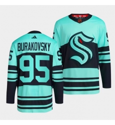 Seattle Kraken 95 Andre Burakovsky Ice Blue 2022 23 Reverse Retro Stitched Jersey