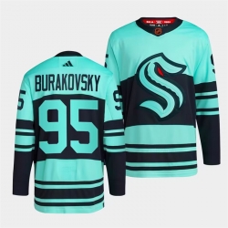 Seattle Kraken 95 Andre Burakovsky Ice Blue 2022 23 Reverse Retro Stitched Jersey