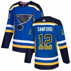 St. Louis Blues 12 Zach Sanford Blue Drift Fashion NHL jersey