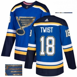 St. Louis Blues 18 Tony Twist Royal Blue Fashion Gold NHL jersey