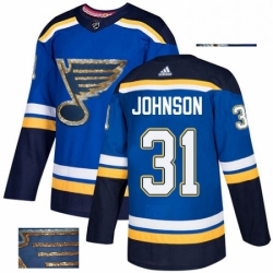 St. Louis Blues 31 Chad Johnson Royal Blue Fashion Gold NHL jersey