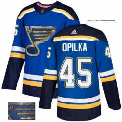 St. Louis Blues 45 Luke Opilka Royal Blue Fashion Gold NHL jersey