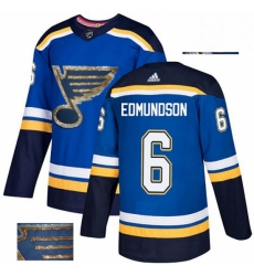 St. Louis Blues 6 Joel Edmundson Royal Blue Fashion Gold NHL jersey