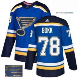 St. Louis Blues 78 Dominik Bokk Royal Blue Fashion Gold NHL jersey
