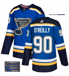 St. Louis Blues 90 Ryan OReilly Royal Blue Fashion Gold NHL Jerse