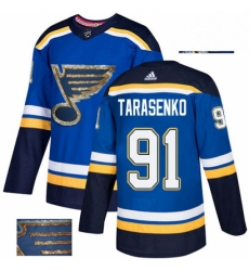 St. Louis Blues 91 Vladimir Tarasenko Royal Blue Fashion Gold NHL jersey