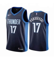 Oklahoma City Thunder 17 Aleksej Pokusevski Navy NBA Swingman 2020-21 Earned Edition Jersey Oklahoma City Thunder 17 Aleksej Pokusevski Navy NBA Swingman 2020-21 Earned Edition Jersey
