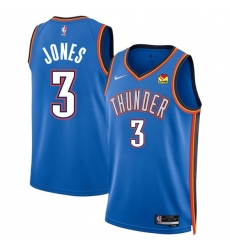 Oklahoma City Thunder 3 Dillon Jones Blue 2024 Draft Icon Edition Stitched Basketball Jersey