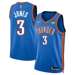 Oklahoma City Thunder 3 Dillon Jones Blue 2024 Draft Icon Edition Stitched Basketball Jersey