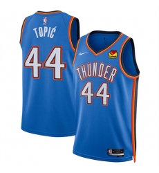 Oklahoma City Thunder 44 Nikola Topic Blue 2024 Draft Icon Edition Stitched Basketball Jersey