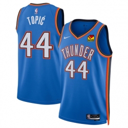 Oklahoma City Thunder 44 Nikola Topic Blue 2024 Draft Icon Edition Stitched Basketball Jersey