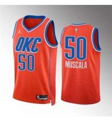 Oklahoma City Thunder 50 Mike Muscala Orange Statement Edition Stitched Basketball Jersey