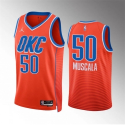 Oklahoma City Thunder 50 Mike Muscala Orange Statement Edition Stitched Basketball Jersey