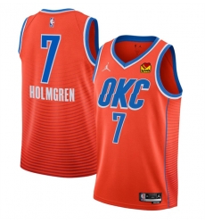 Oklahoma City Thunder 7 Chet Holmgren Orange Statement Edition Stitched Basketball Jersey Oklahoma City Thunder 7 Chet Holmgren Orange Statement Edition Stitched Basketball Jersey