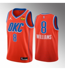 Oklahoma City Thunder 8 Jalen Williams Orange Statement Edition Stitched Basketball Jersey