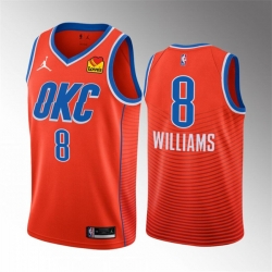 Oklahoma City Thunder 8 Jalen Williams Orange Statement Edition Stitched Basketball Jersey
