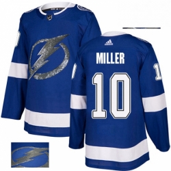Tampa Bay Lightning 10 JT Miller Royal Blue Fashion Gold NHL Jerse