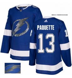 Tampa Bay Lightning 13 Cedric Paquette Royal Blue Fashion Gold NHL jersey