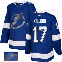 Tampa Bay Lightning 17 Alex Killorn Royal Blue Fashion Gold NHL jersey