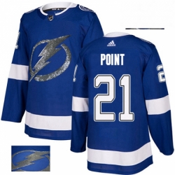 Tampa Bay Lightning 21 Brayden Point Royal Blue Fashion Gold NHL jersey