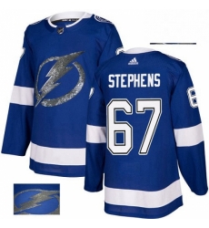 Tampa Bay Lightning 67 Mitchell Stephens Royal Blue Fashion Gold NHL jersey