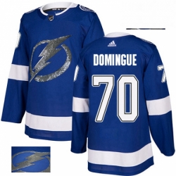 Tampa Bay Lightning 70 Louis Domingue Royal Blue Fashion Gold NHL Jerse