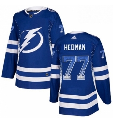 Tampa Bay Lightning 77 Victor Hedman Blue Drift Fashion NHL jersey