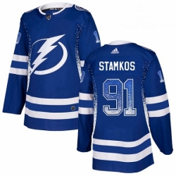 Tampa Bay Lightning 91 Steven Stamkos Blue Drift Fashion NHL jersey