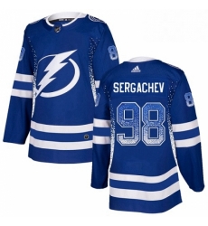 Tampa Bay Lightning 98 Mikhail Sergachev Blue Drift Fashion NHL jersey