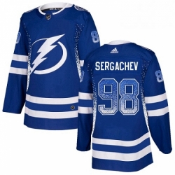 Tampa Bay Lightning 98 Mikhail Sergachev Blue Drift Fashion NHL jersey