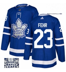 Toronto Maple Leafs 23 Eric Fehr Royal Blue Fashion Gold NHL jersey